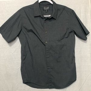Retrofit men’s gray casual short sleeve button down